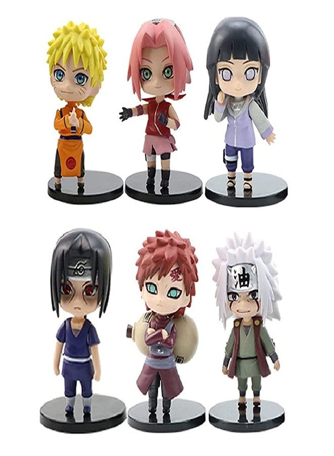 AUGEN Naruto Action Figure Limited Edition for Car Dashboard, Decoration, Cake, Office Desk & Study Table (12cm)(Pack of 6) -B - Image 1